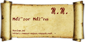 Mázor Mína névjegykártya